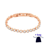 White Tennis Bracelet with Rose Plating in Gift Box