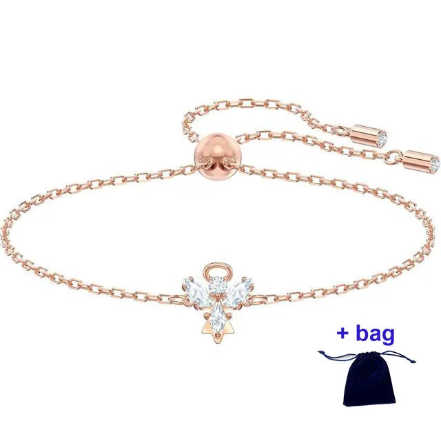 High Jewelry Bracelet Magic Angel Bracelet, White, Rose-gold tone plated