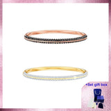 High Jewelry Teal Stone Bangle, Rose Plating