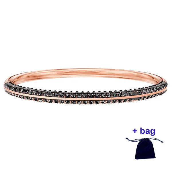 High Jewelry Teal Stone Bangle, Rose Plating