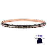 High Jewelry Teal Stone Bangle, Rose Plating