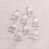 100PCS 10*15mm Zinc Alloy Double-faced Houses Charms Jewelry Making