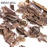 100pcs Vintage Metal Tree Charms Leaf Pendant for DIY Jewelry Making