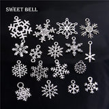 100pcs Vintage Christmas Snowflake Charms for DIY Jewelry Making