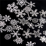 100pcs Vintage Christmas Snowflake Charms for DIY Jewelry Making