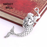 10pcs 22*76mm Mermaid Charm Ocean Pendant DIY Charms 3C414