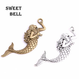 10pcs 22*76mm Mermaid Charm Ocean Pendant DIY Charms 3C414