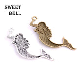 10pcs 22*76mm Mermaid Charm Ocean Pendant DIY Charms 3C414