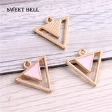 20pc Triangle Enamel Charms Pendant DIY Earring Necklace Jewelry