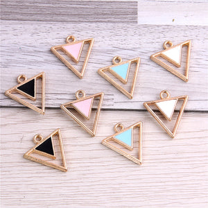 20pc Triangle Enamel Charms Pendant DIY Earring Necklace Jewelry