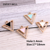 20pc Triangle Enamel Charms Pendant DIY Earring Necklace Jewelry