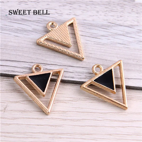 20pc Triangle Enamel Charms Pendant DIY Earring Necklace Jewelry