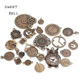 20pcs Vintage Clock Charms for DIY Jewelry Making