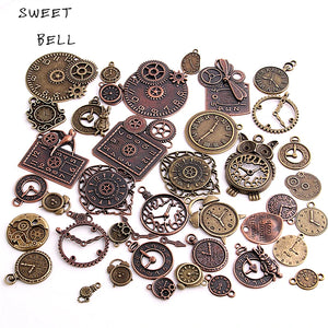 20pcs Vintage Clock Charms for DIY Jewelry Making
