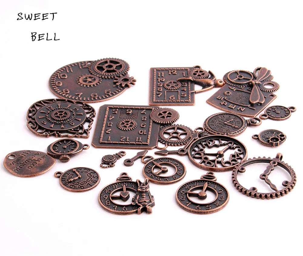 20pcs Vintage Clock Charms for DIY Jewelry Making