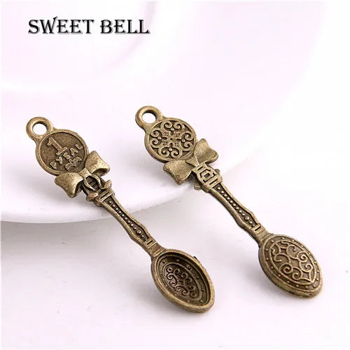 30pc Bowknot Spoon Charms DIY Retro Jewelry Bracelet Necklace Pendant
