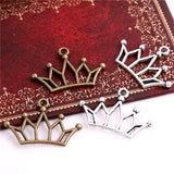 50pcs Hollow Crown Charm for Necklace Bracelet DIY Craft