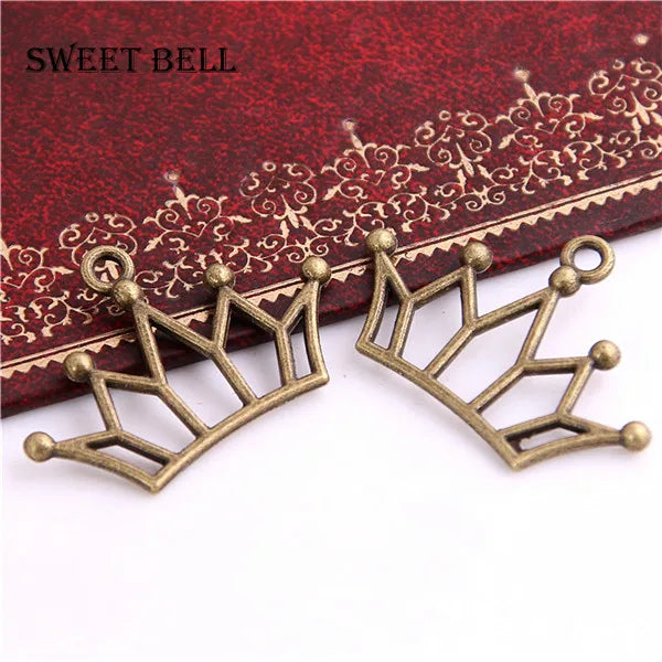 50pcs Hollow Crown Charm for Necklace Bracelet DIY Craft