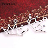 50pcs Hollow Crown Charm for Necklace Bracelet DIY Craft