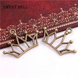 50pcs Hollow Crown Charm for Necklace Bracelet DIY Craft