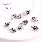 SWEET BELL 80 PCS/Lot 3D Pine Cone Charm for DIY Jewelry Making Charms