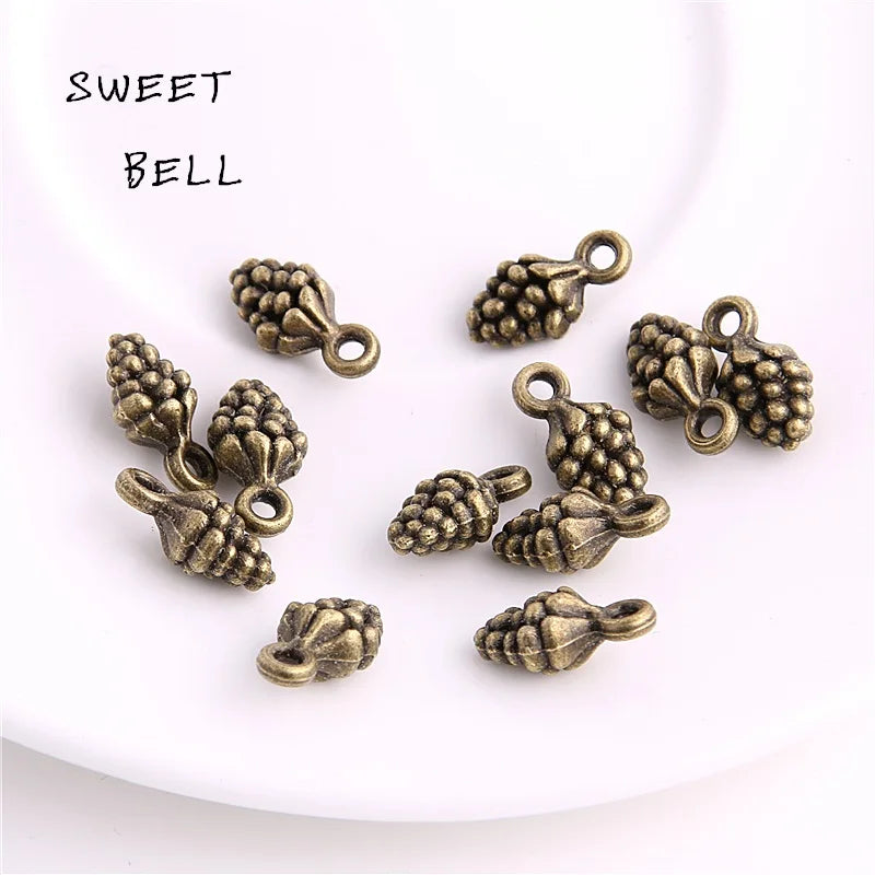 SWEET BELL 80 PCS/Lot 3D Pine Cone Charm for DIY Jewelry Making Charms