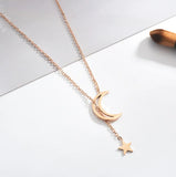 SXYSLED-S Moon Star Necklace Pendant Women Jewelry Girl Chain