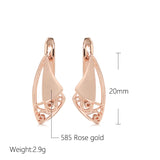Vintage 585 Rose Geometric Earrings Women's Jewelry