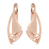 Vintage 585 Rose Geometric Earrings Women's Jewelry