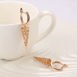 Cone Shape Dangle Earrings Natural Zircon Ethnic Jewelry