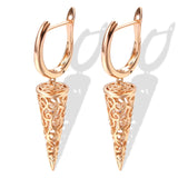Cone Shape Dangle Earrings Natural Zircon Ethnic Jewelry