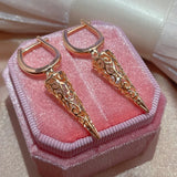 Cone Shape Dangle Earrings Natural Zircon Ethnic Jewelry