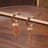 Cone Shape Dangle Earrings Natural Zircon Ethnic Jewelry