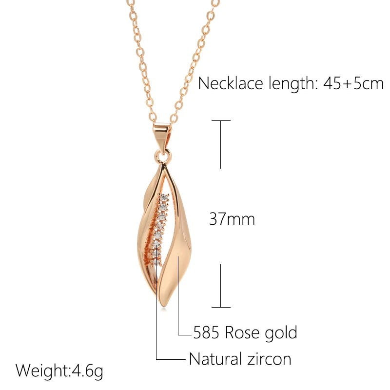 Vintage Rose Zircon Long Pendant Necklace for Women