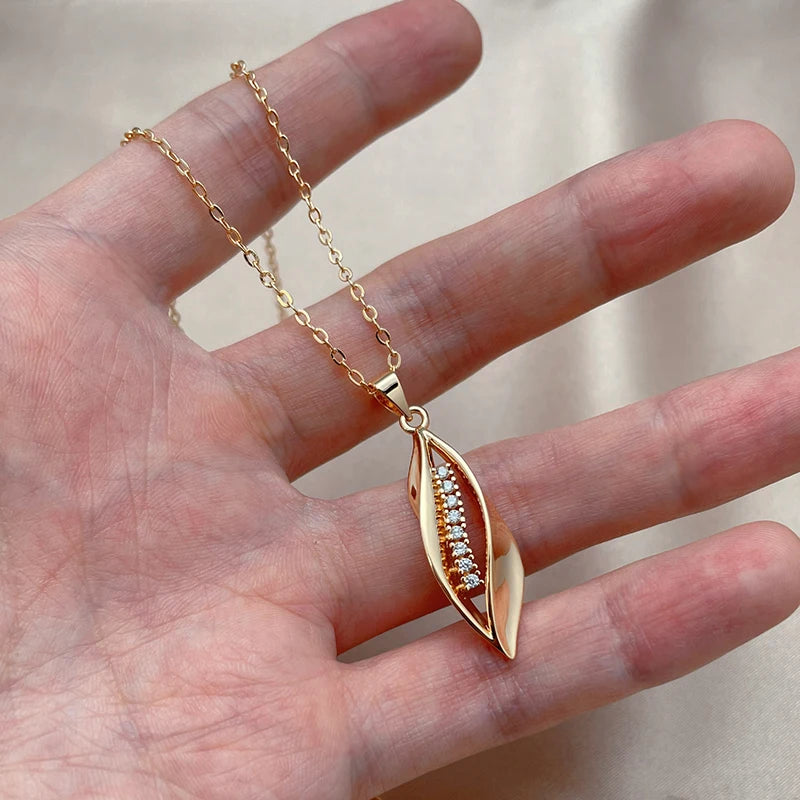 Vintage Rose Zircon Long Pendant Necklace for Women