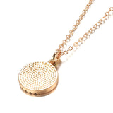 Rose Round Coin Dangle Women's Necklace with Zircon