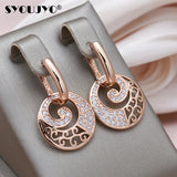 Rose Drop Earrings Rhinestone Circle Crystal Jewelry Zircon Long Earrings