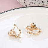 Rose Flower Zirconia Earrings Weeding Jewelry Romantic Gift