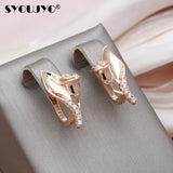 Rose Flower Zirconia Earrings Weeding Jewelry Romantic Gift