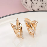 Rose Flower Zirconia Earrings Weeding Jewelry Romantic Gift
