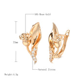 Rose Flower Zirconia Earrings Weeding Jewelry Romantic Gift