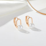 Rose Gold Pearl Stud Earrings for Women 585 Jewelry