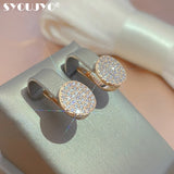 Paved Natural Zircon Stud Earrings 585 Rose Bride Wedding Earrings For Women