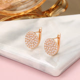 Paved Natural Zircon Stud Earrings 585 Rose Bride Wedding Earrings For Women