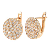 Paved Natural Zircon Stud Earrings 585 Rose Bride Wedding Earrings For Women