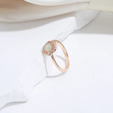 Natural Zircon Rose Gold Ring, Wedding Jewelry