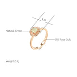 Natural Zircon Rose Gold Ring, Wedding Jewelry