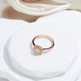 Natural Zircon Rose Gold Ring, Wedding Jewelry
