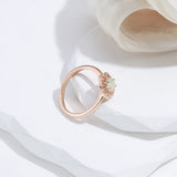 Natural Zircon Rose Gold Ring, Wedding Jewelry