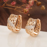 Natural Stone Flower Bride Wedding Ear Clips Earrings